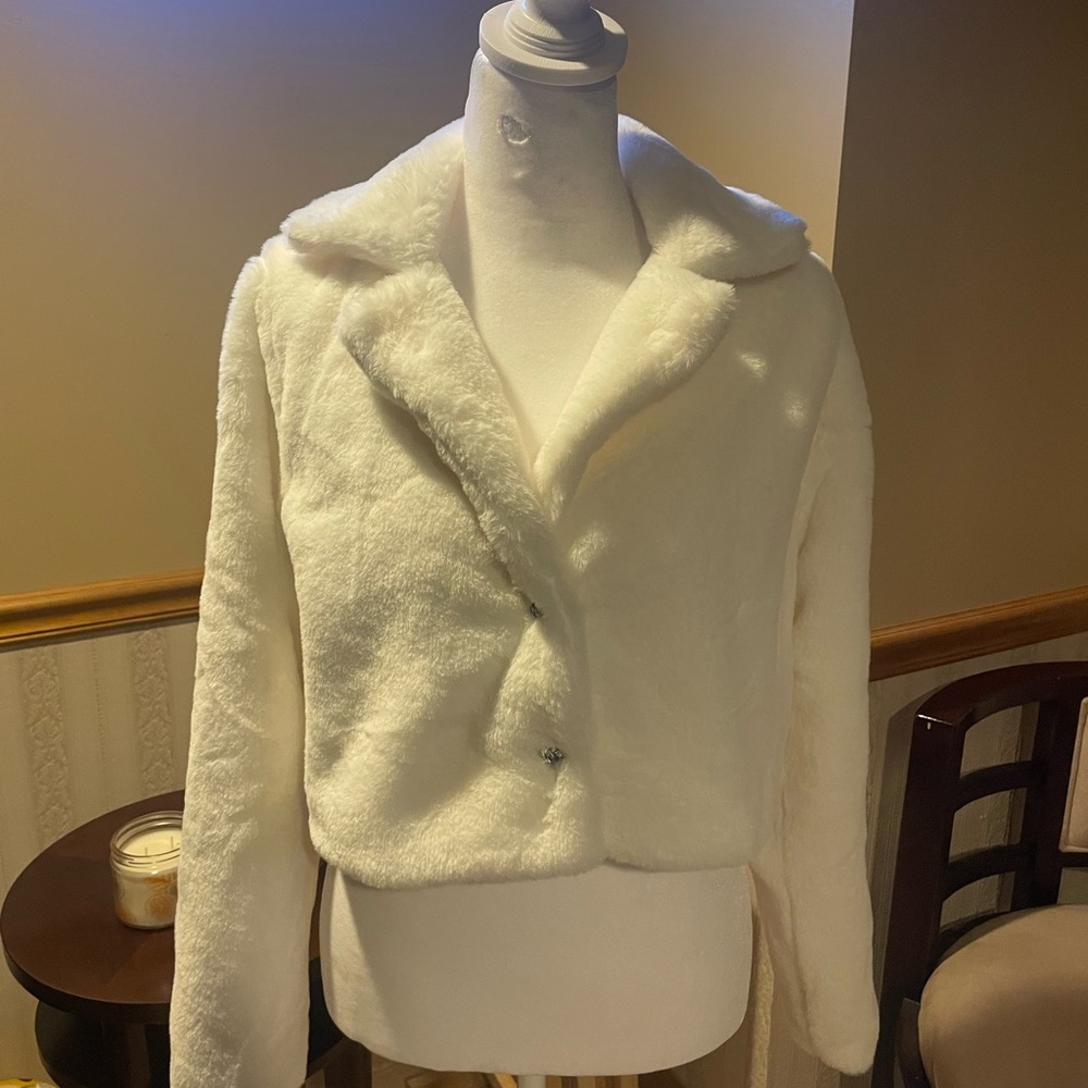 White Fur Jacket for Youth/Tween